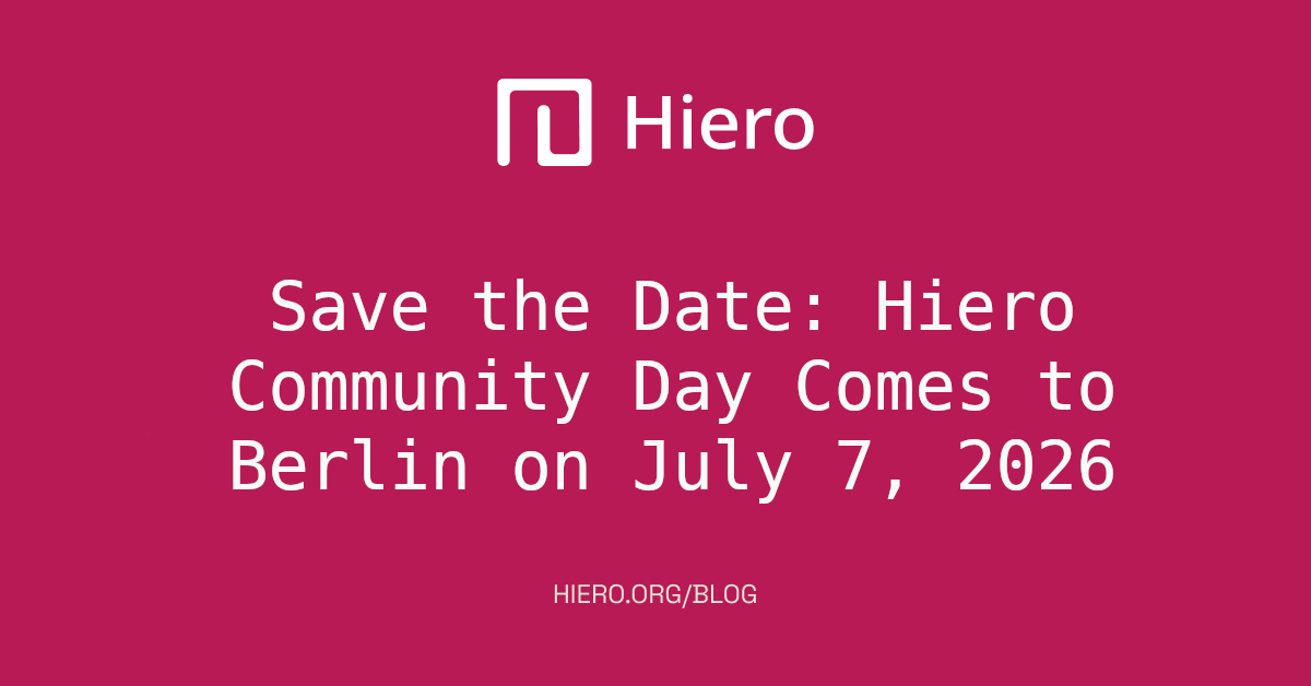 Save the Date: Hiero Community Day Comes to Berlin on July 7, 2026